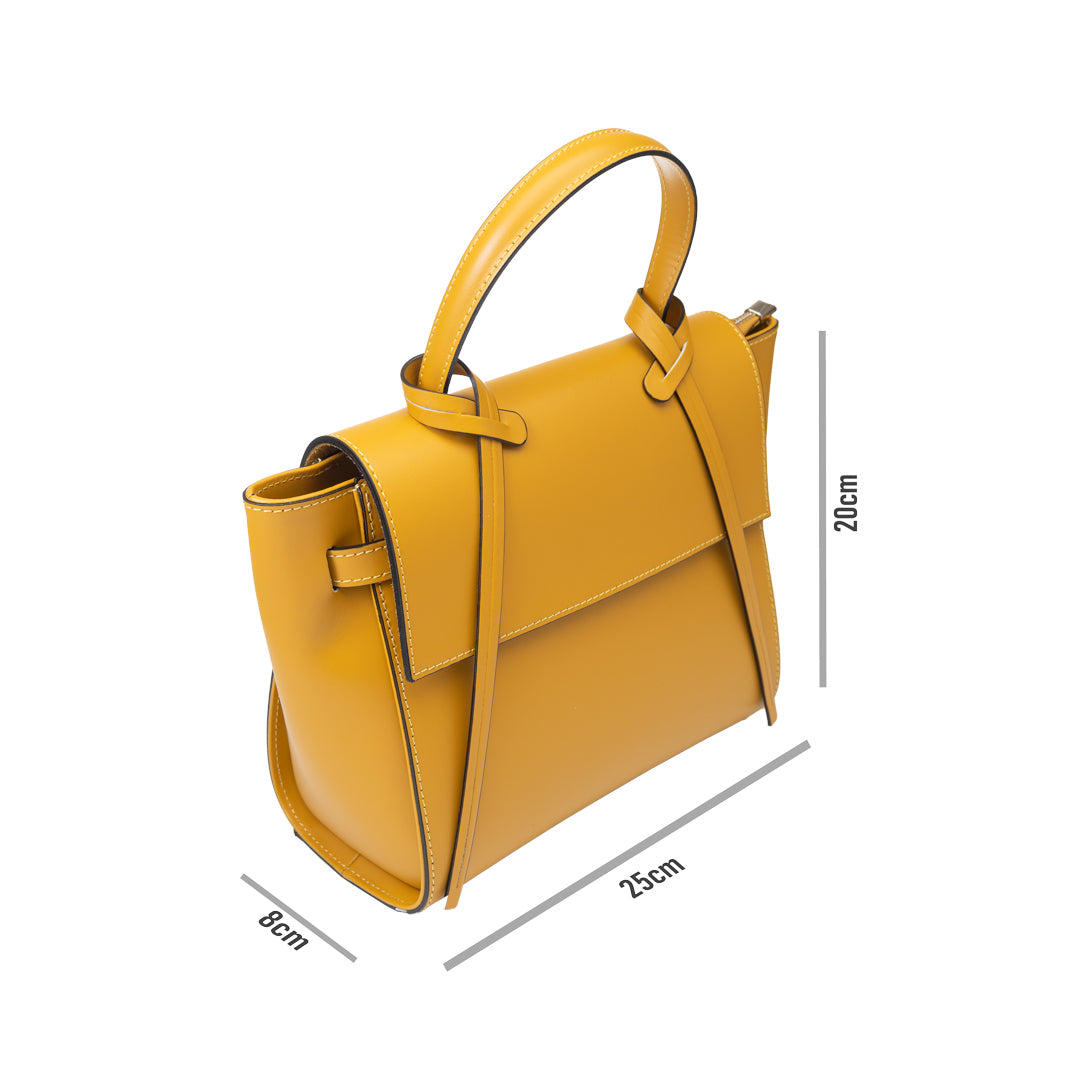 Damenhandtasche aus echtem Leder Senfgelb Erika