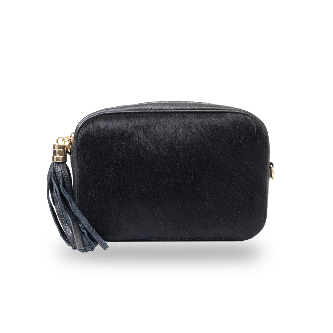 Borsa da donna in pelle naturale nera Adela