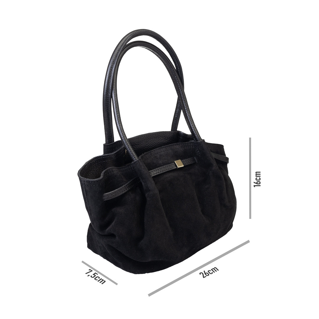 Women's bag made of black genuine leather Elena