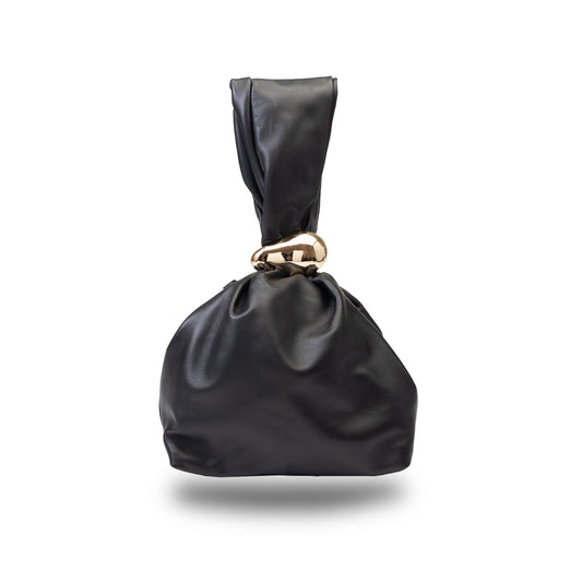 Damenhandtasche aus echtem Leder, schwarz, Eliza