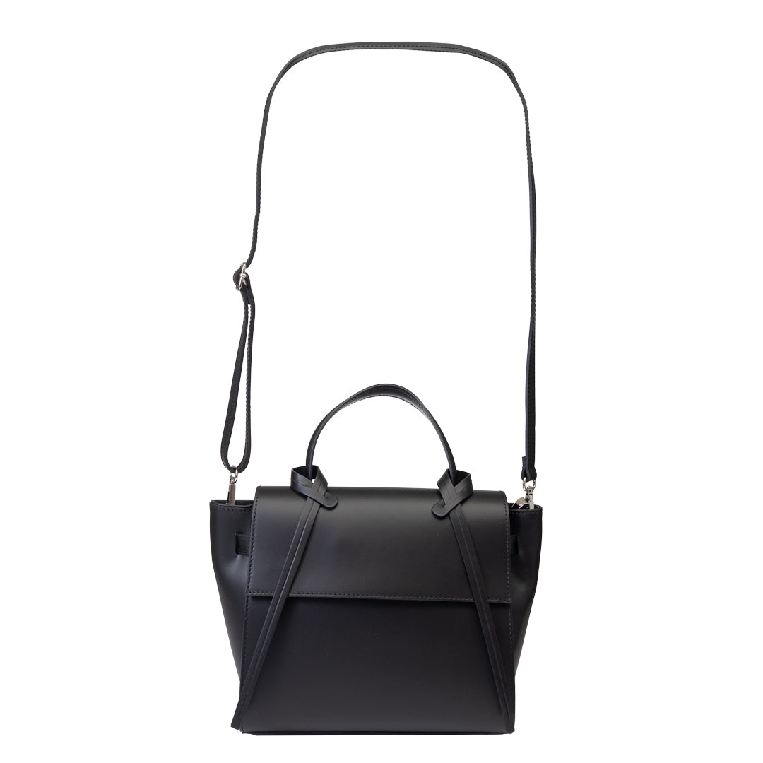 Damenhandtasche aus echtem Leder Schwarz Erika