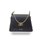 Damenhandtasche aus echtem Leder, schwarz, Raisa