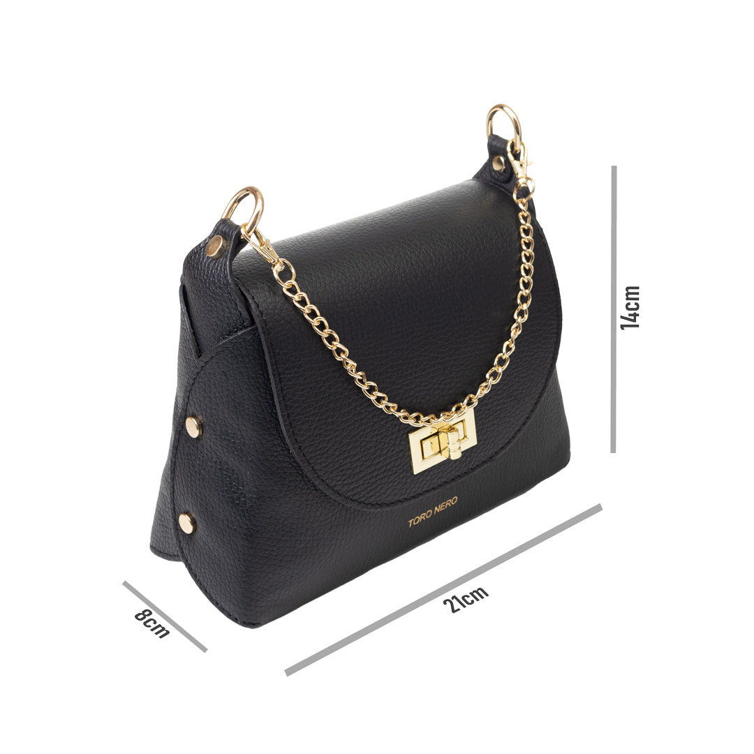 Bolso de mujer de piel natural negro Raisa