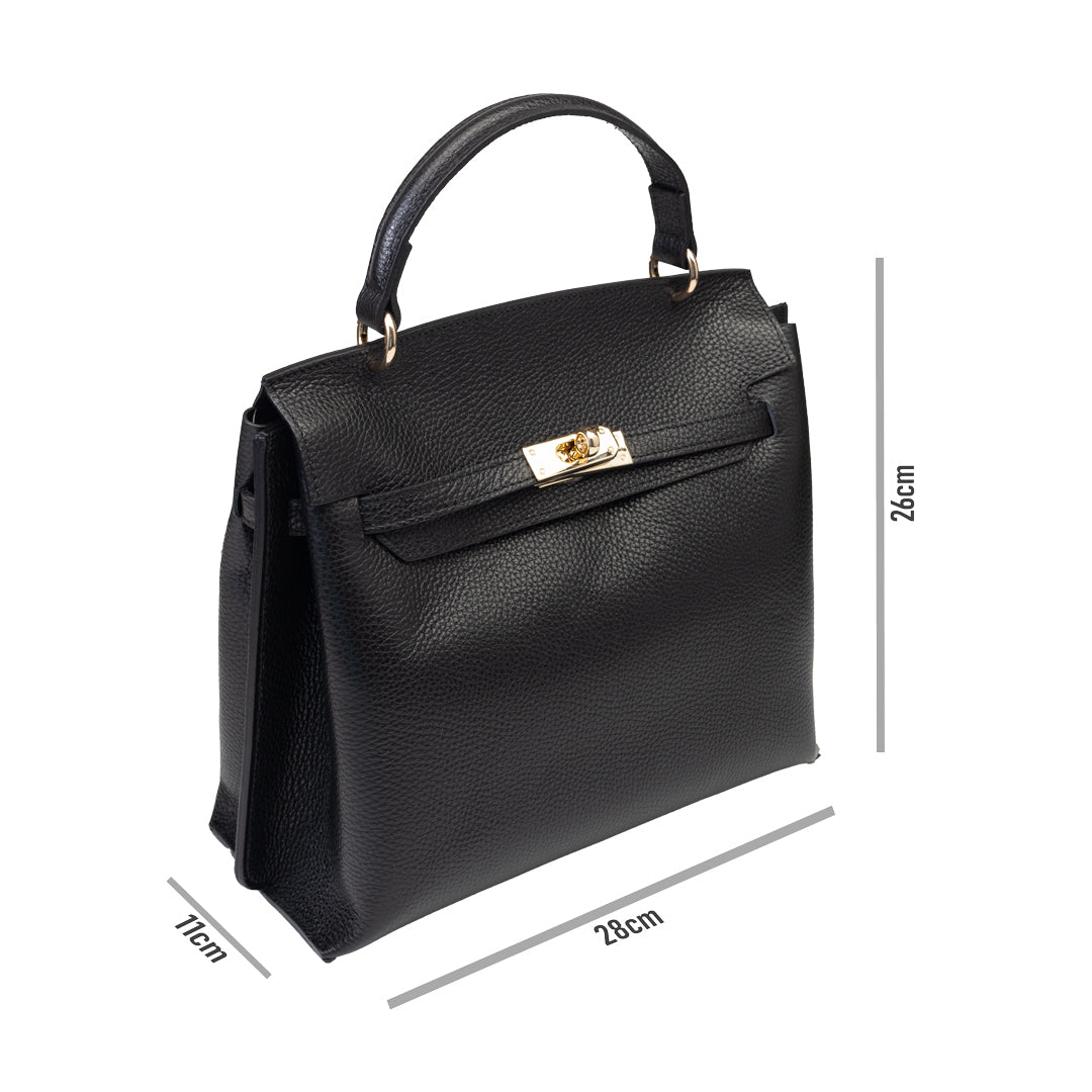 Bolso de mujer de cuero genuino negro Raluca
