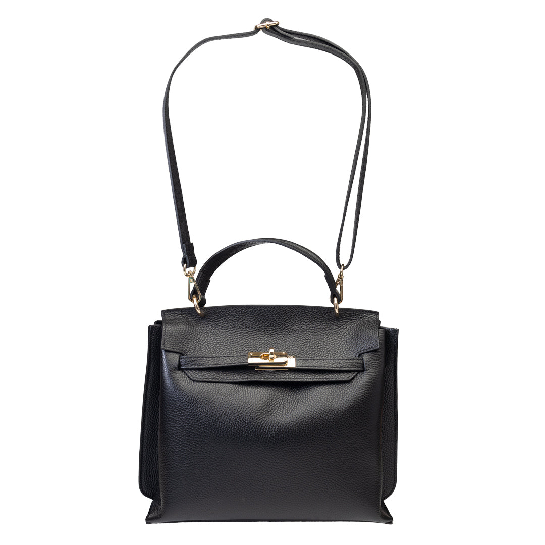 Bolso de mujer de cuero genuino negro Raluca