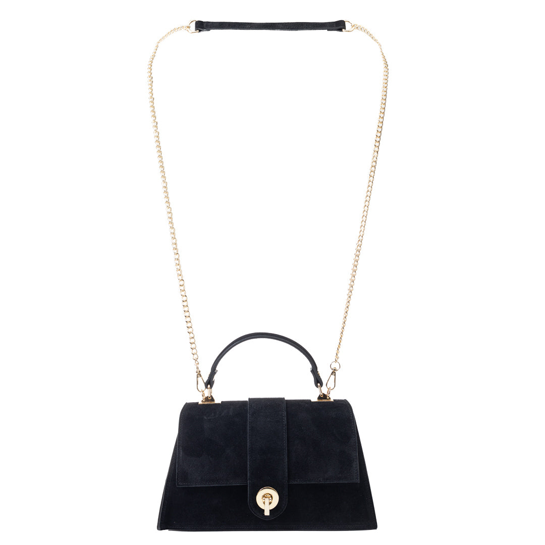 Damenhandtasche aus echtem Leder schwarz Verona