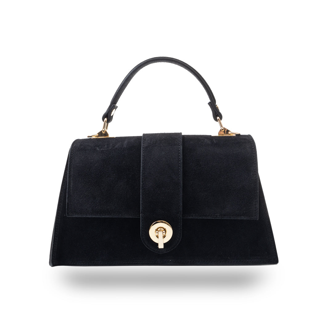Damenhandtasche aus echtem Leder schwarz Verona