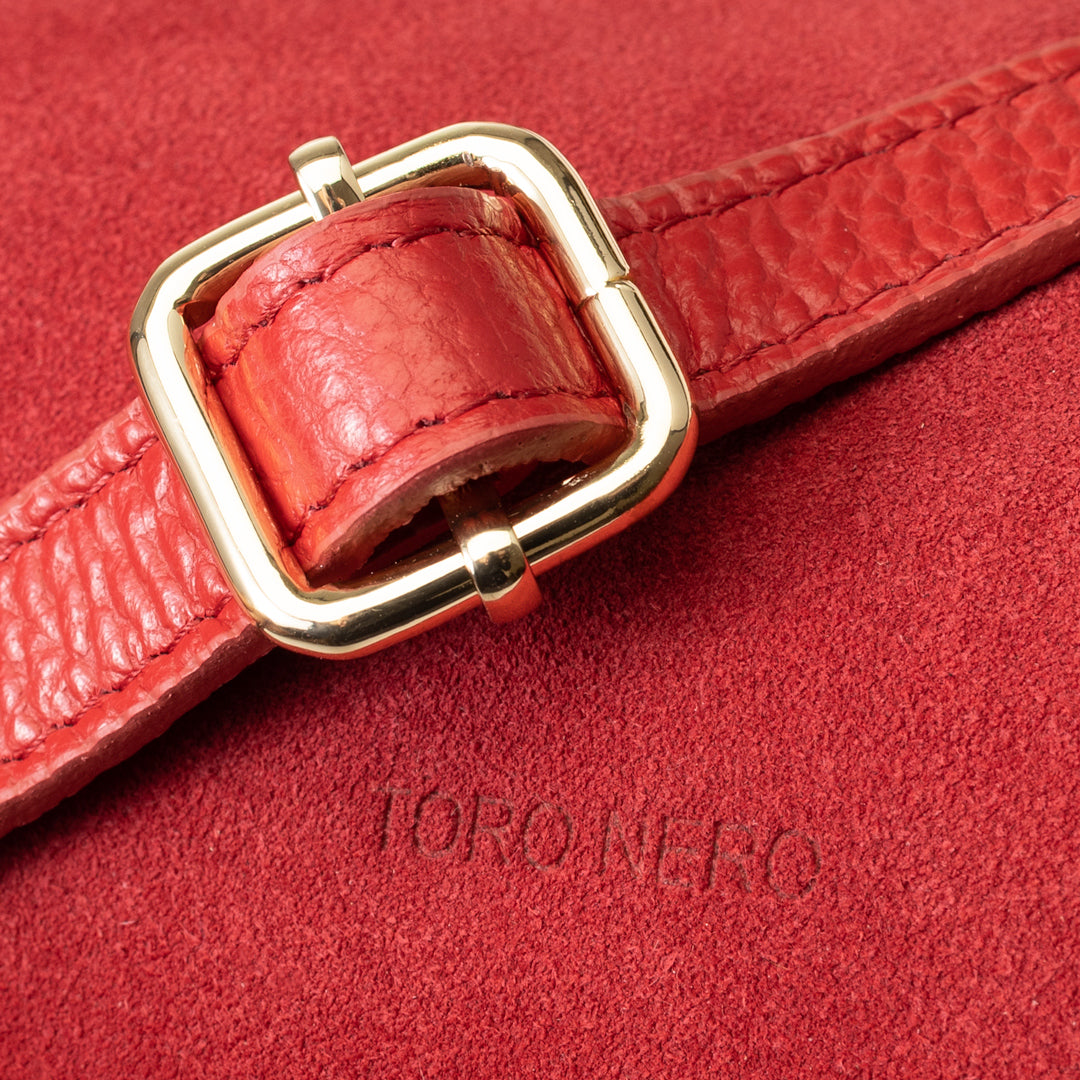 Damenhandtasche aus echtem Leder, rot, Evelin