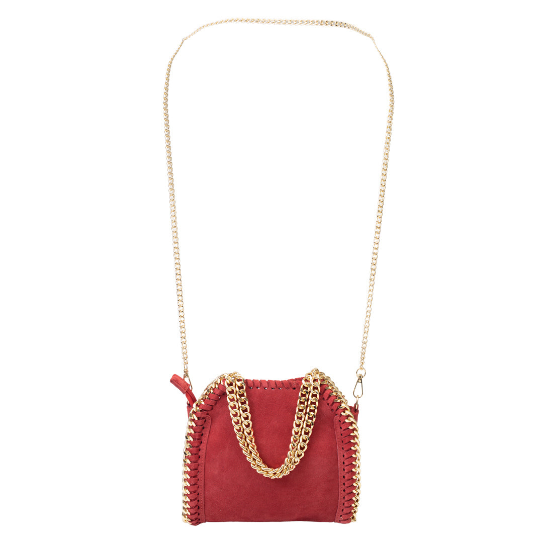 Damenhandtasche aus echtem Leder, rot Ilona