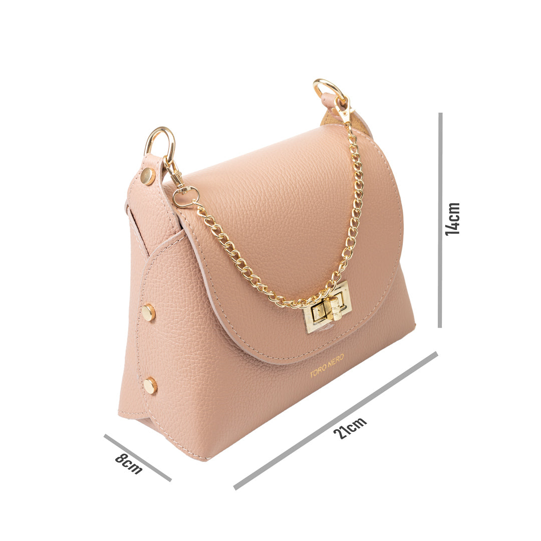 Bolso de mujer de piel natural rosa palo Raisa