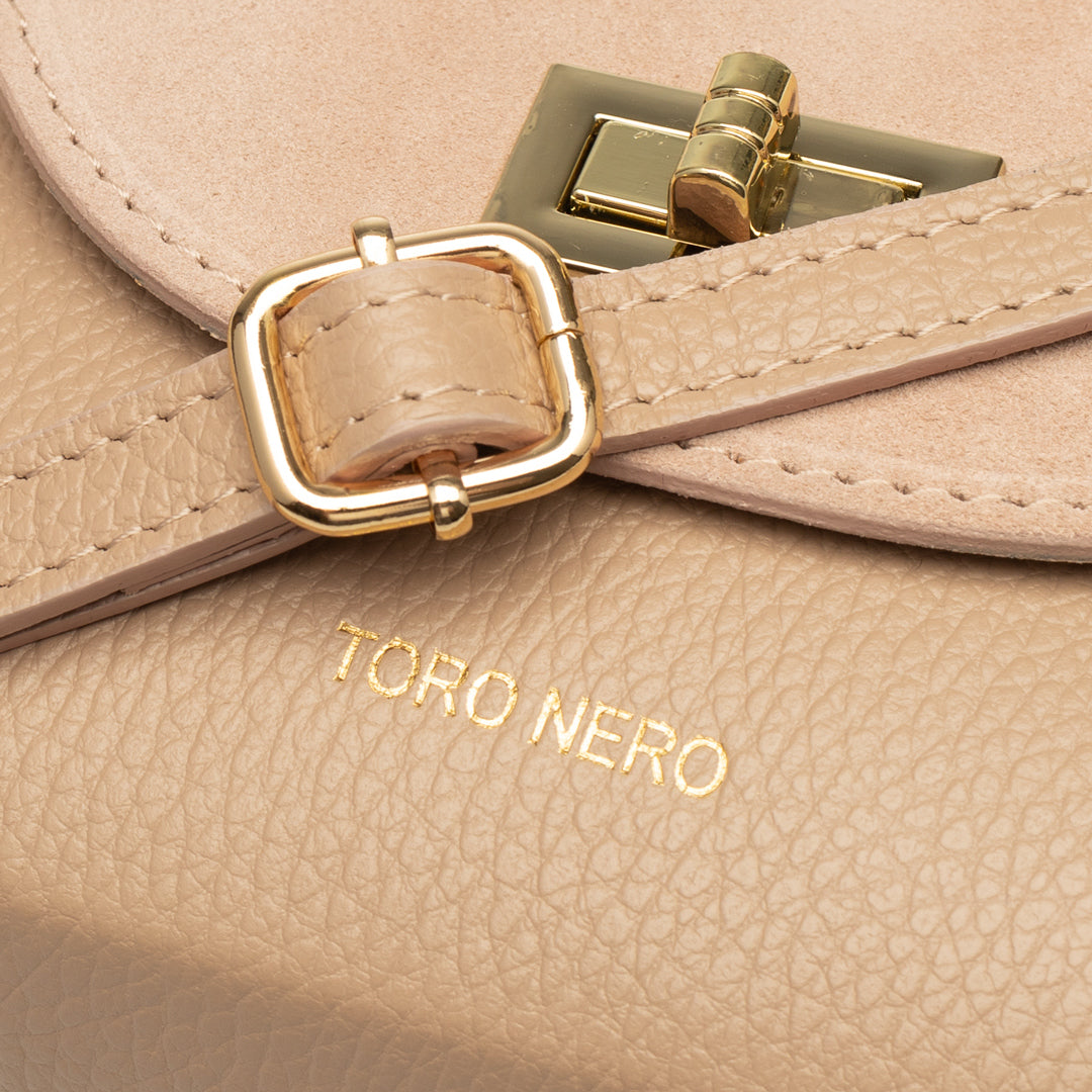Bolso de mujer de ante natural, rosa palo Raisa