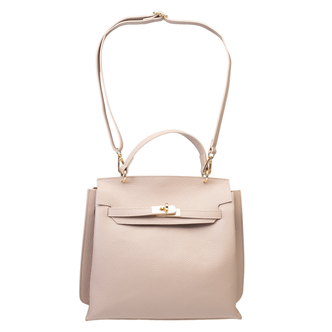 Bolso de mujer de piel genuina rosa palo Raluca