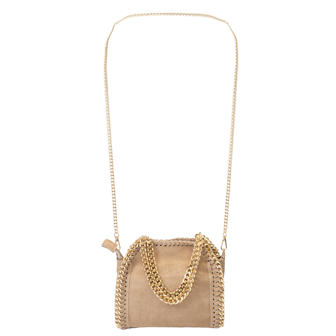 Damenhandtasche aus echtem Leder Taupe Ilona