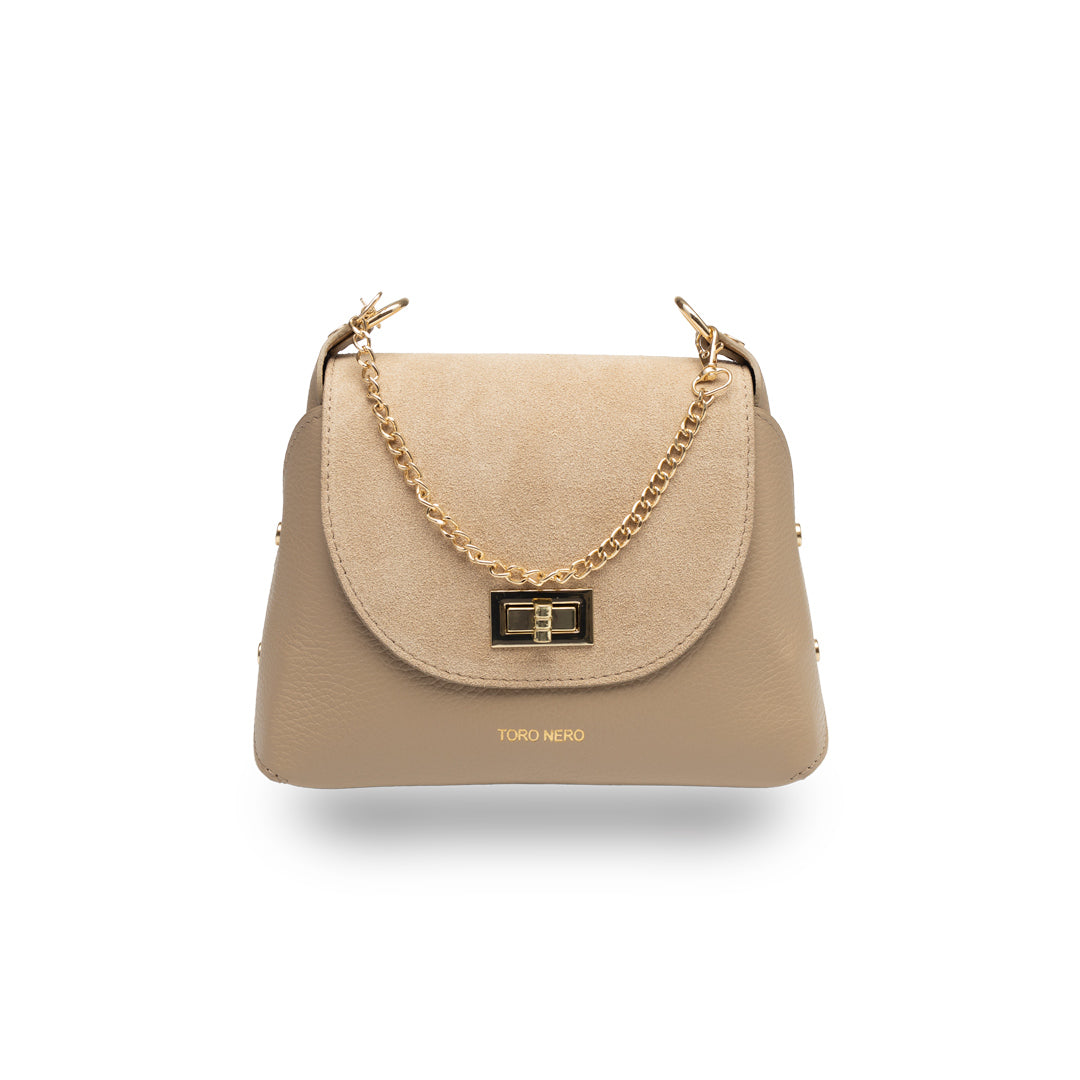 Bolso de mujer de ante natural, topo Raisa