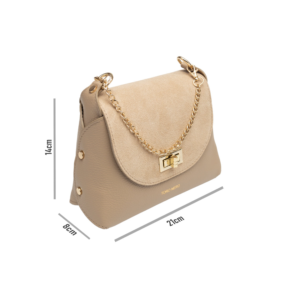 Bolso de mujer de ante natural, topo Raisa
