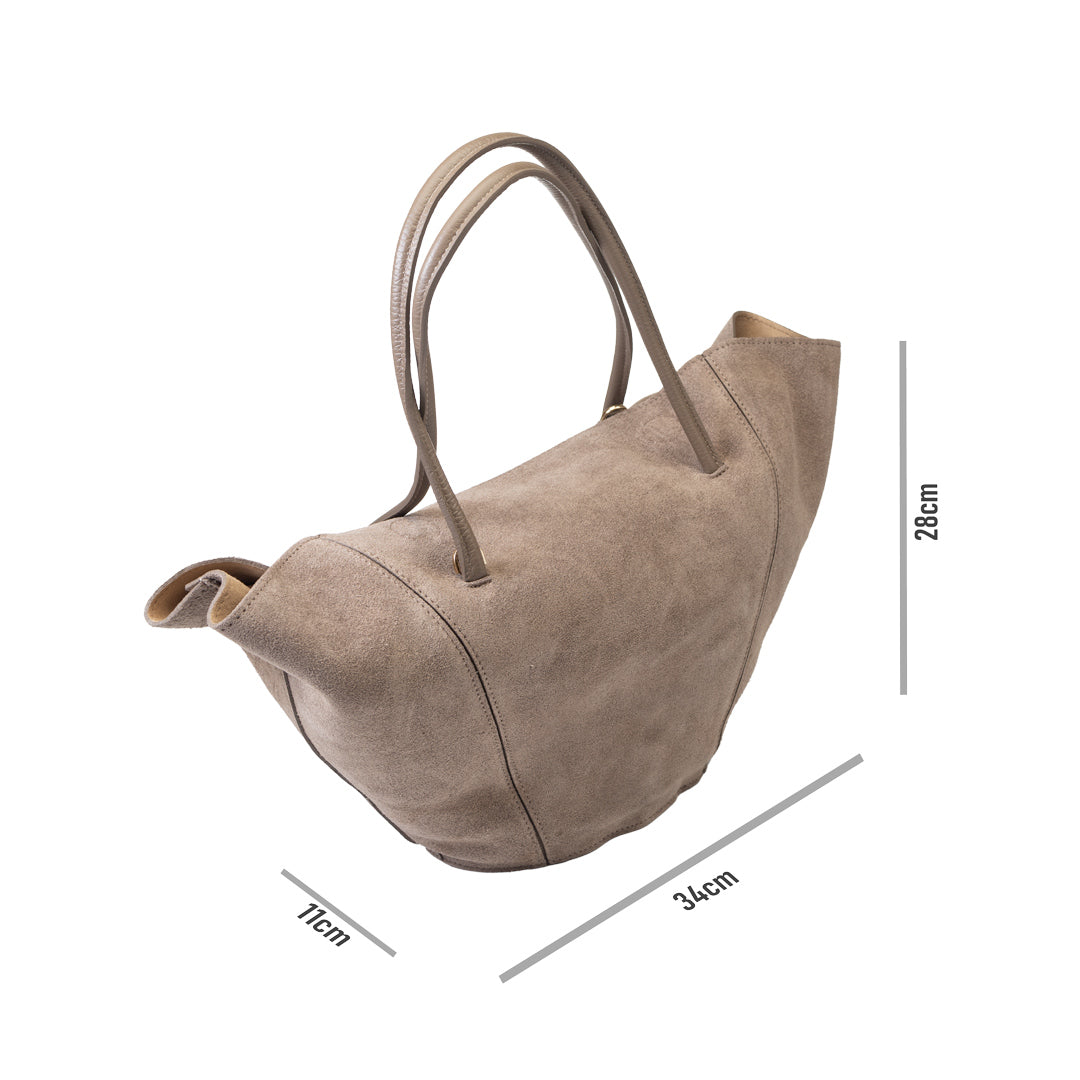 Bolso de mujer de piel genuina topo oscuro Diana
