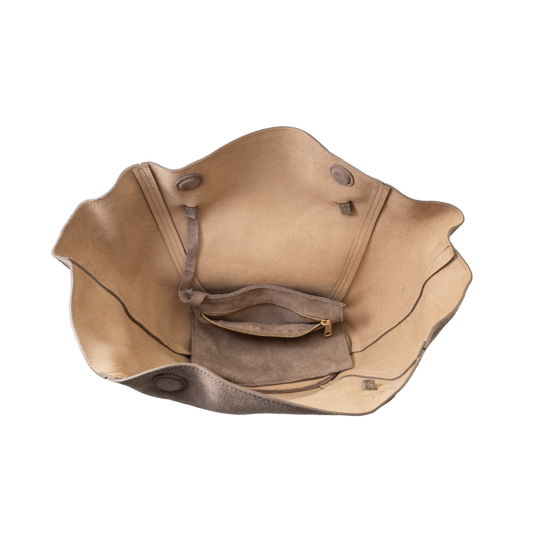 Bolso de mujer de piel genuina topo oscuro Diana