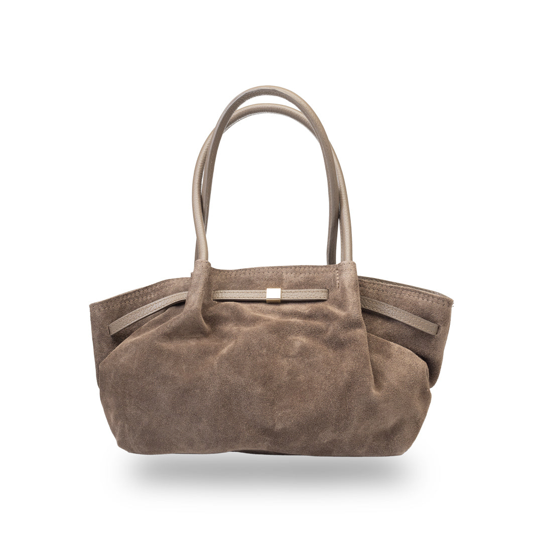 Bolso de mujer de piel natural topo oscuro Elena