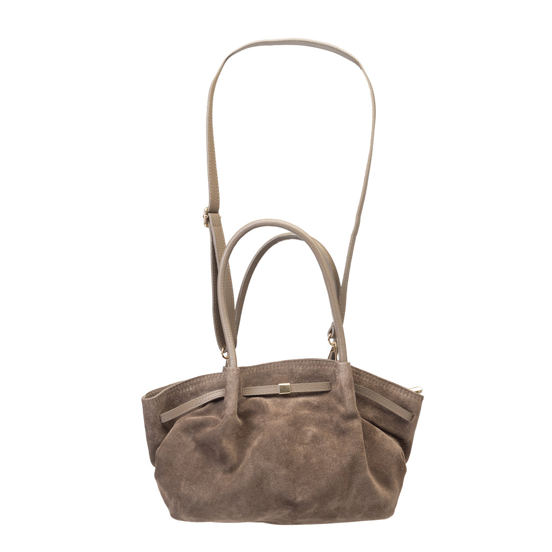 Bolso de mujer de piel natural topo oscuro Elena