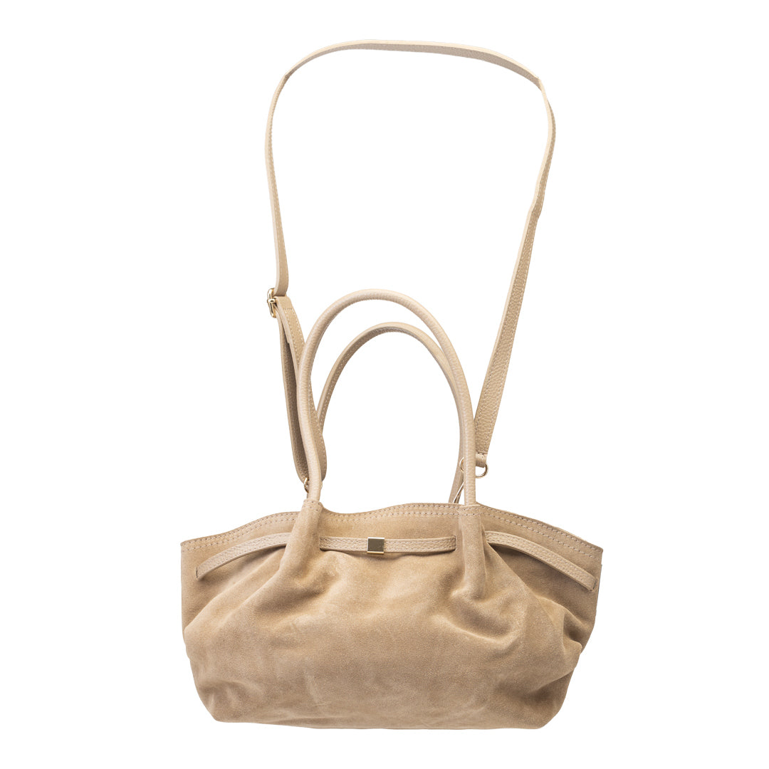 Bolso de mujer de piel genuina topo claro Elena