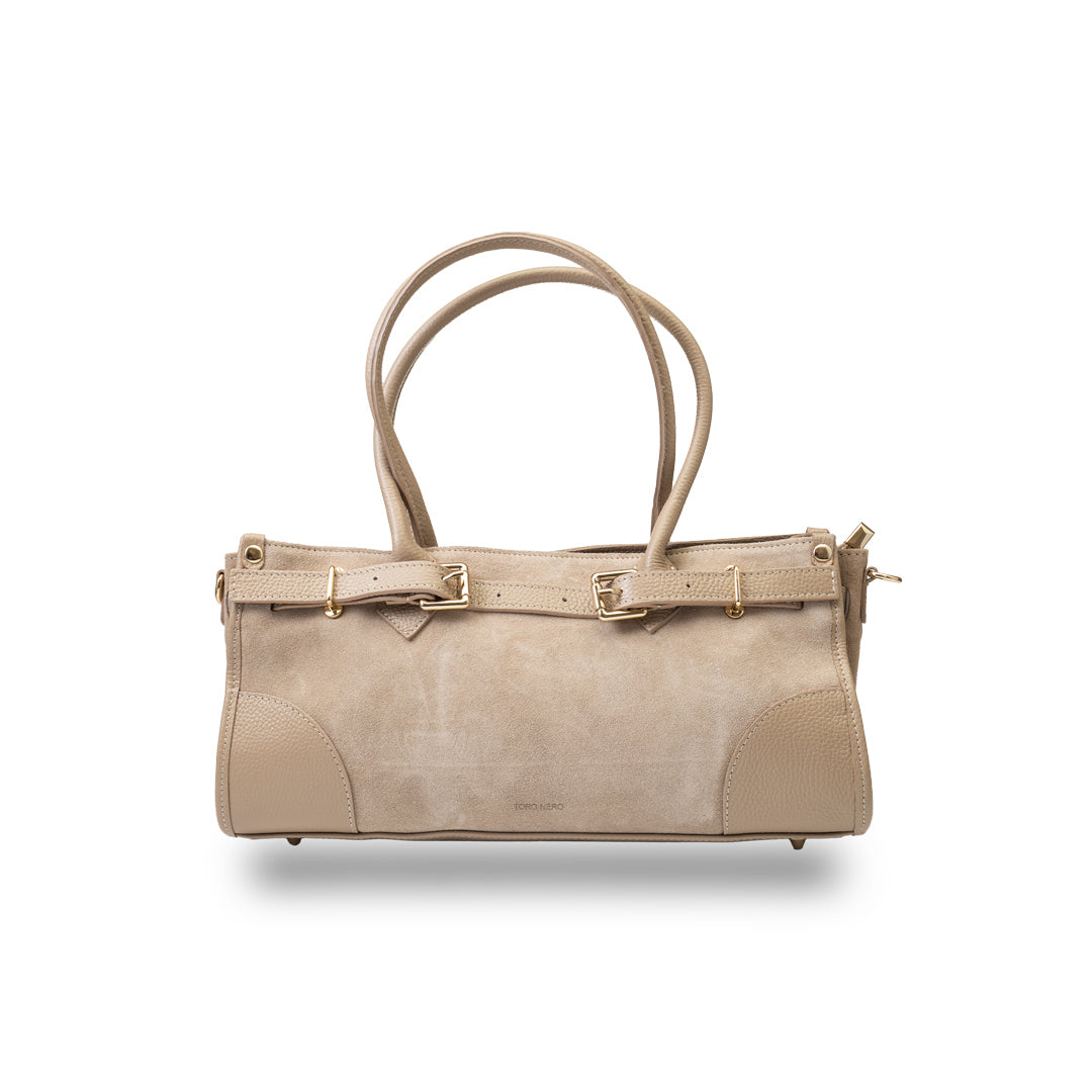 Bolso de mujer de piel natural topo claro Evelin