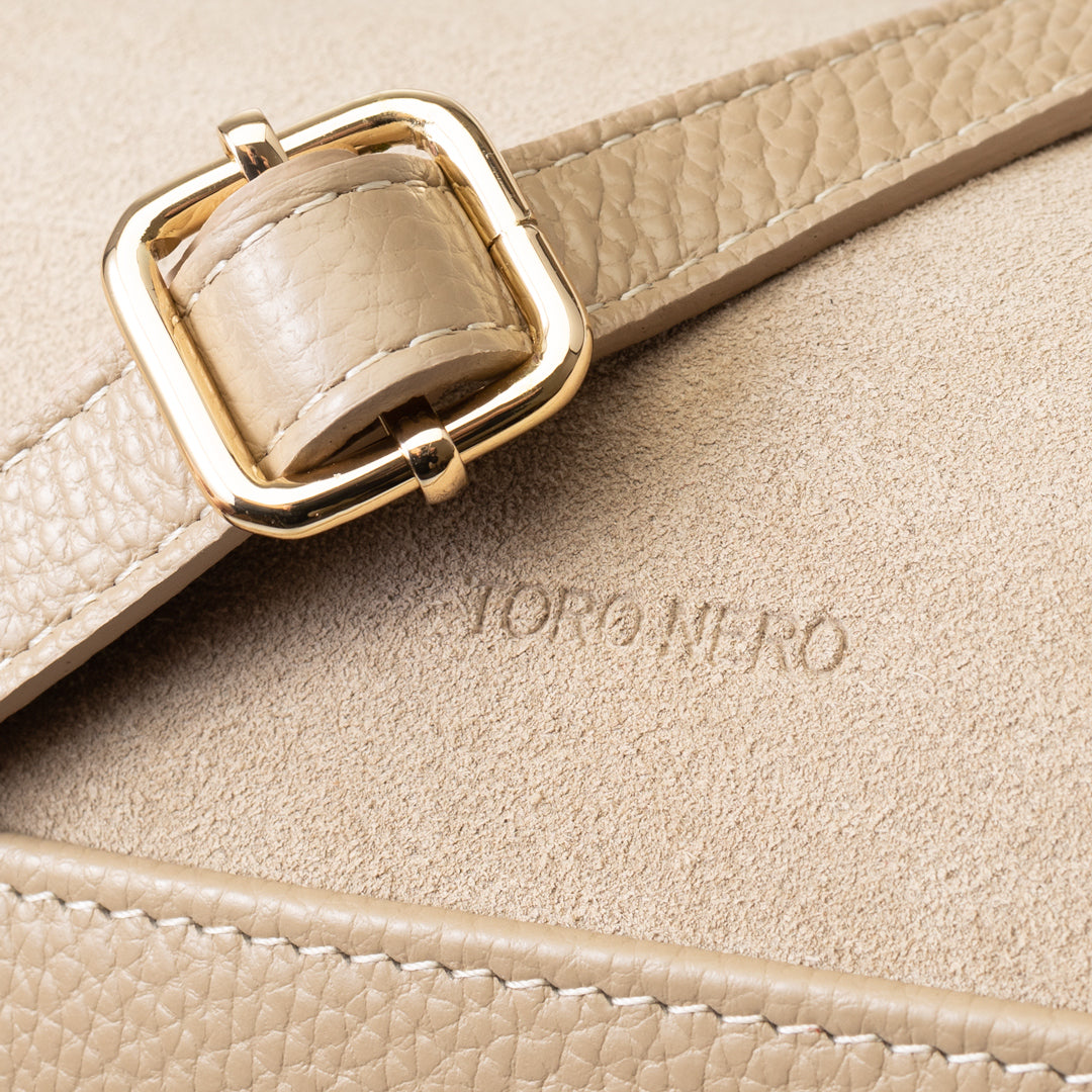 Bolso de mujer de piel natural topo claro Evelin