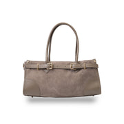 Bolso de mujer de piel genuina topo oscuro Evelin