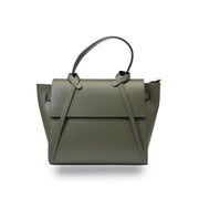 Bolso de mujer de piel natural verde militar Erika