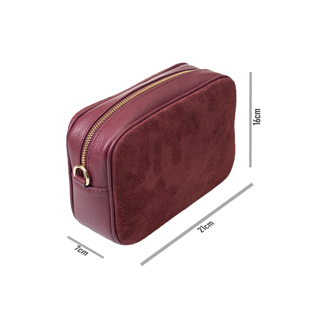 Bolso de mujer de cuero genuino burdeos Ancuta