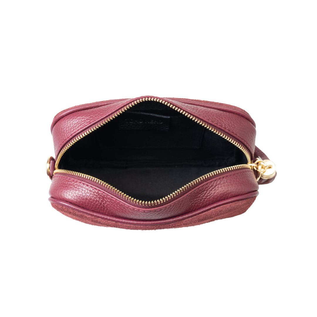 Bolso de mujer de cuero genuino burdeos Ancuta