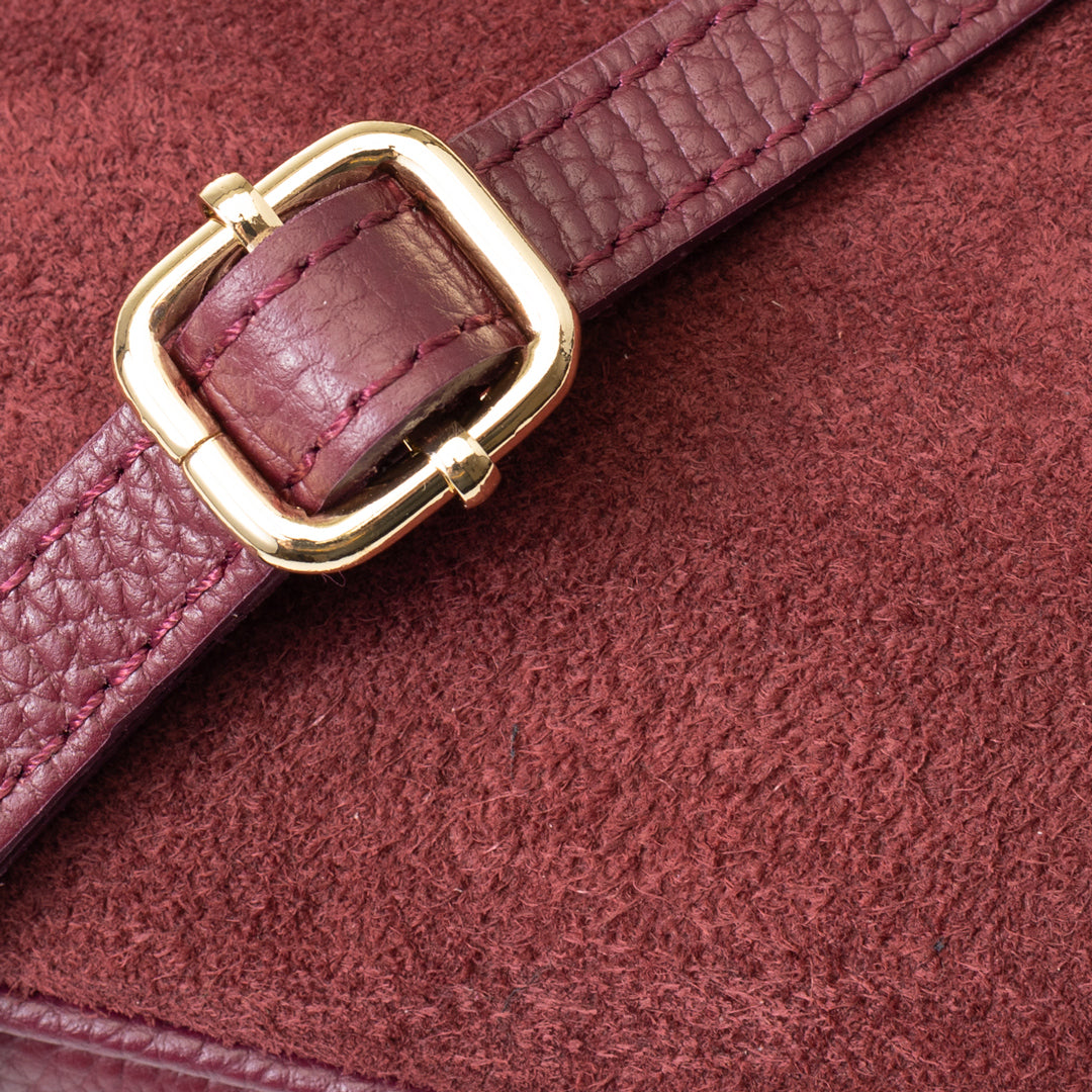 Bolso de mujer de cuero genuino burdeos Ancuta