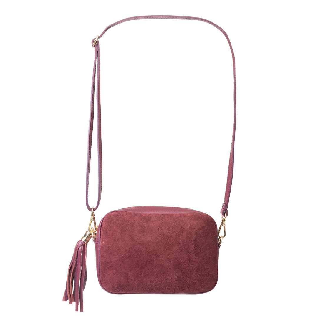Bolso de mujer de cuero genuino burdeos Ancuta