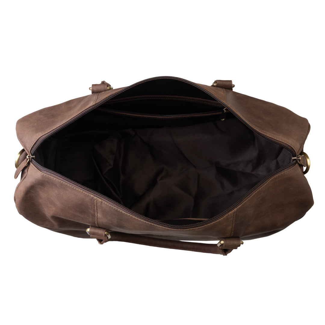 Geanta de voiaj/fitness din piele naturala maro inchis Travel Bag