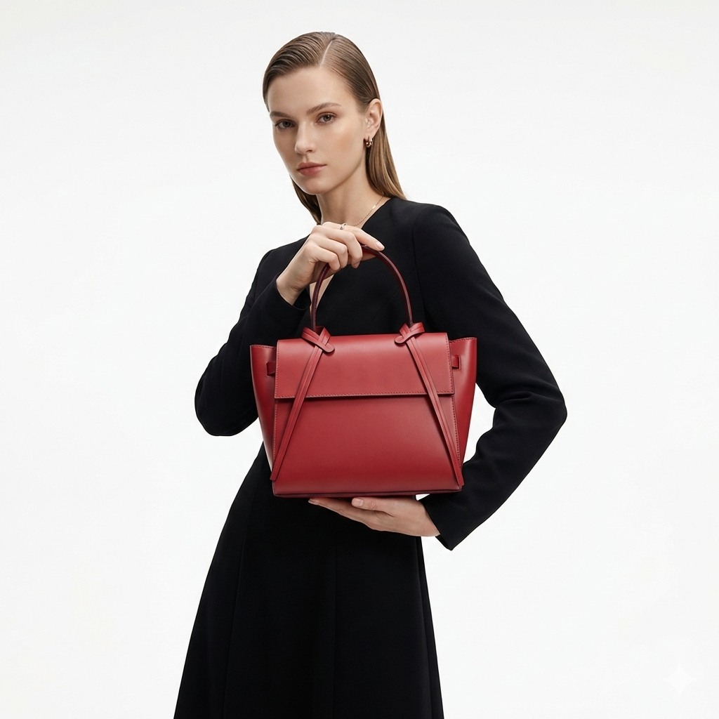 Borsa da donna in pelle naturale bordeaux Erika
