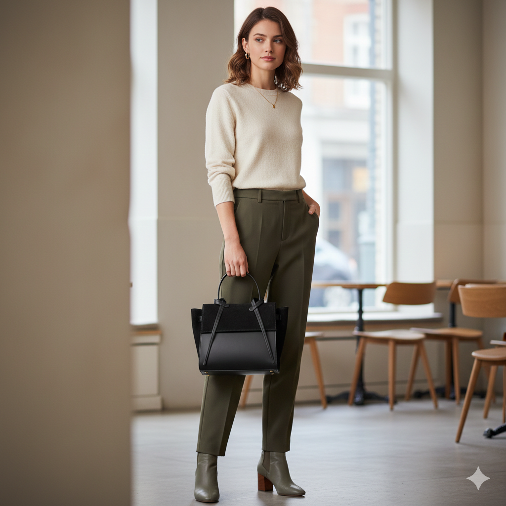 Borsa da donna in pelle scamosciata naturale nera Erika