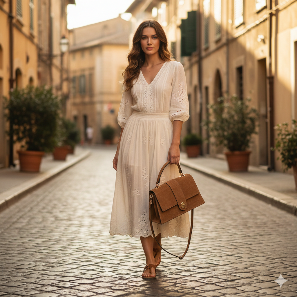 Sac à main en cuir véritable marron clair pour femme Verona