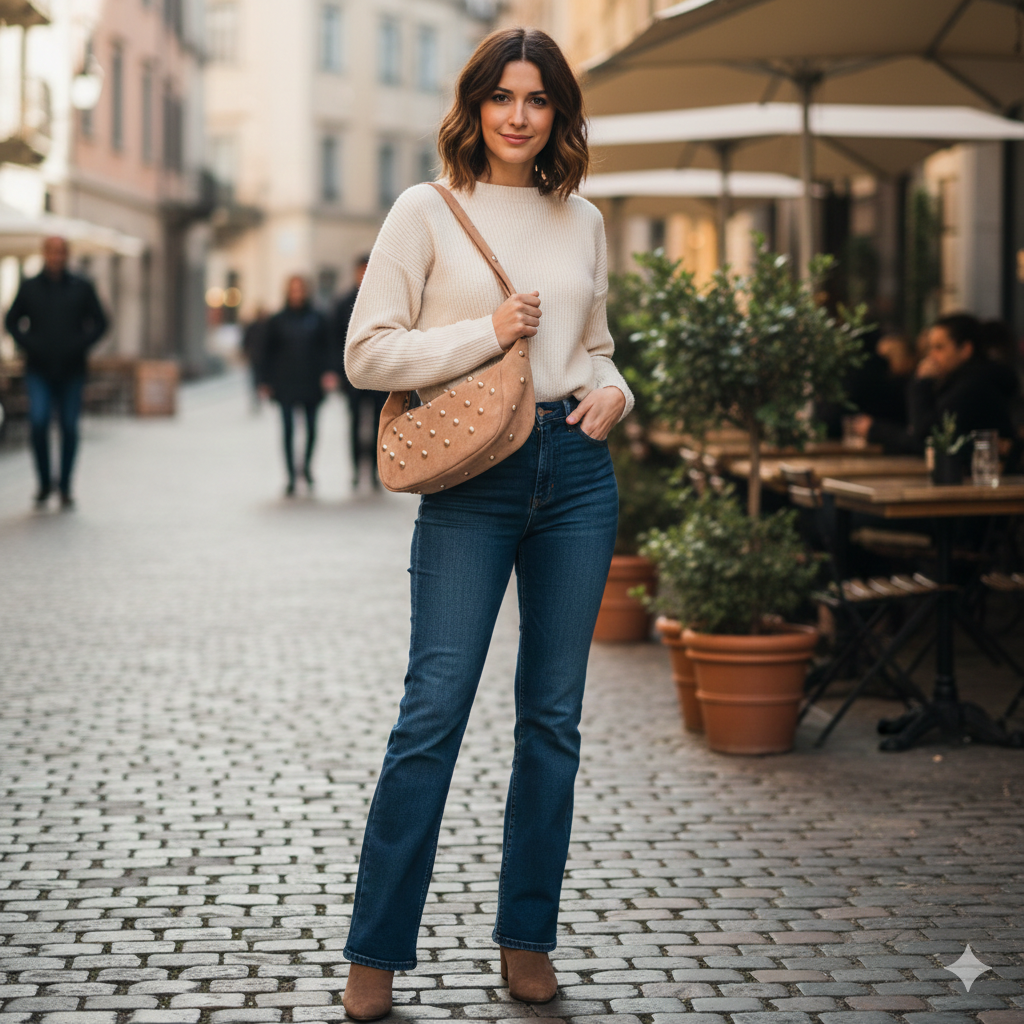 Borsa da donna in vera pelle rosa Naty