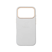 Husa telefon din piele naturala gri deschis Iphone Pro17