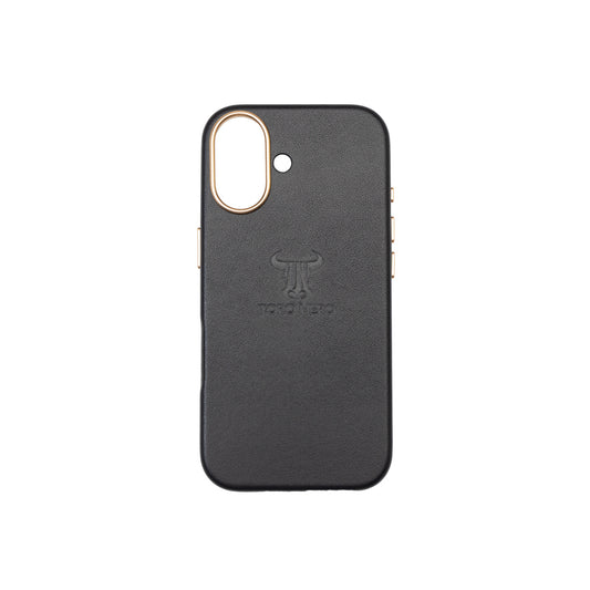 Husa telefon din piele naturala negru Iphone 17
