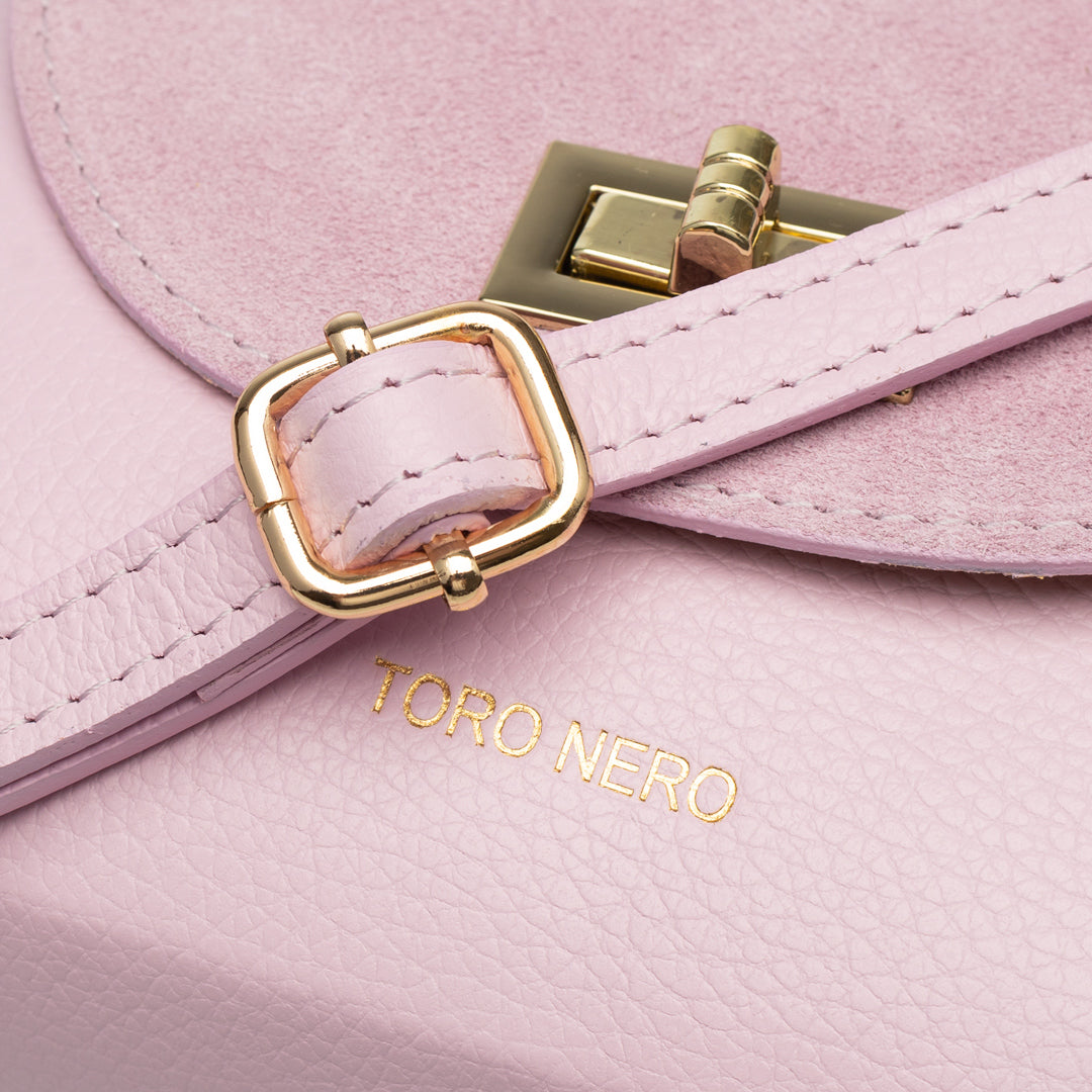 Borsa da donna in pelle scamosciata naturale, rosa chiaro Raisa