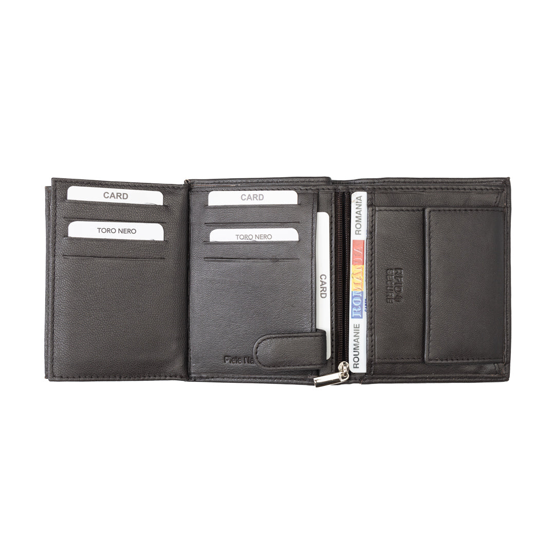 Portefeuille homme en cuir véritable marron Ryan, protection RFID
