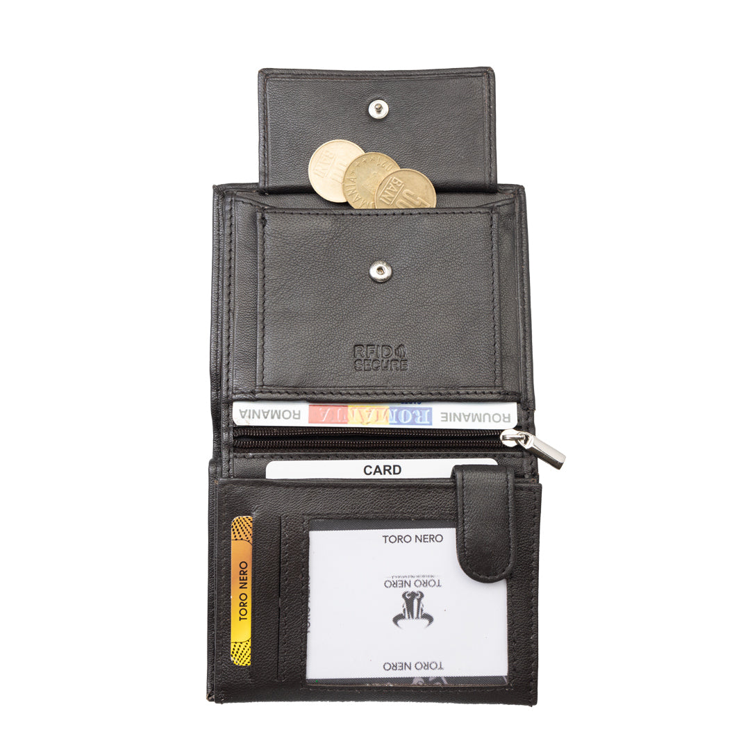 Cartera de hombre de piel natural marrón Ryan, protección RFID