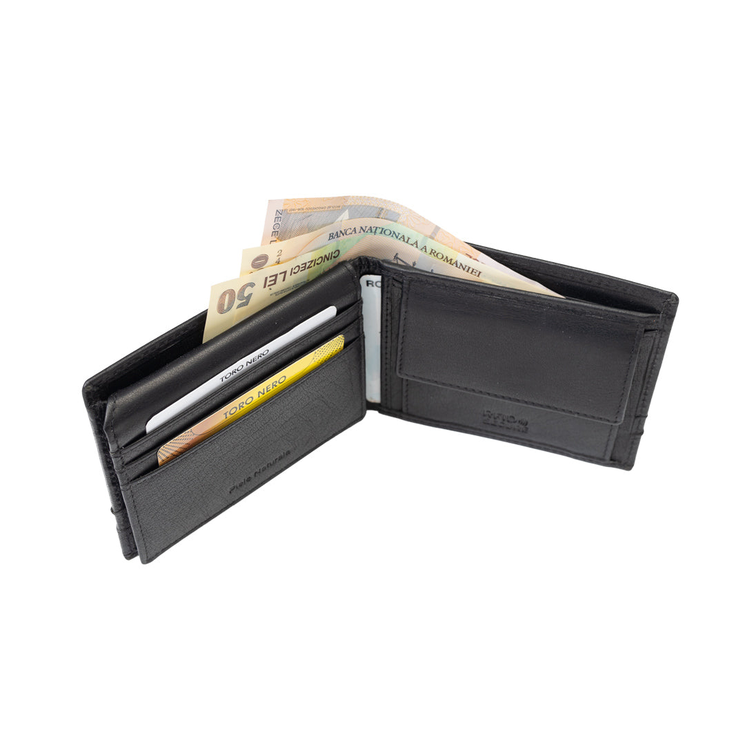 Portofel barbati din piele naturala negru Andy,protectie RFID