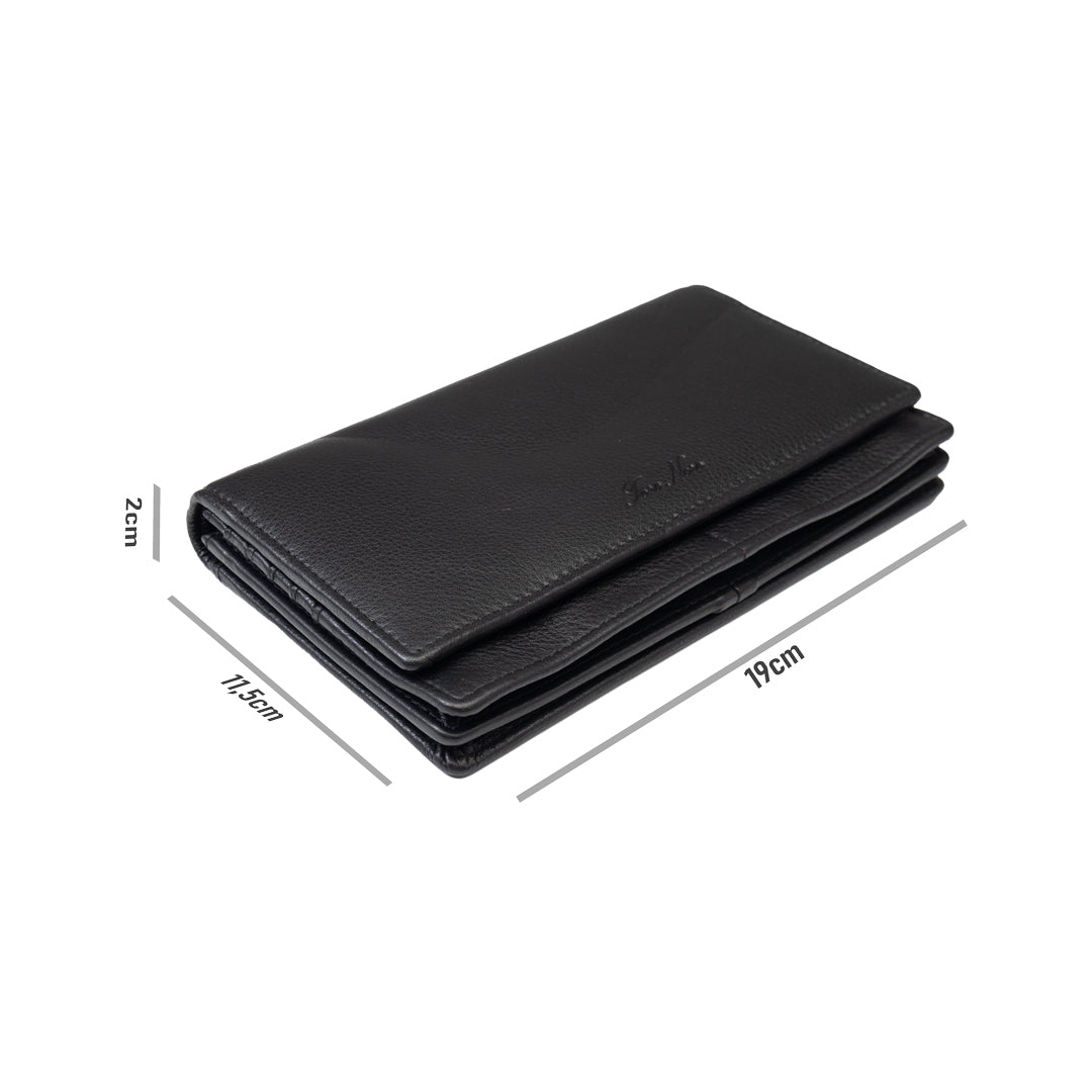 Women's wallet made of genuine leather, black, Chiara, Rfid protection