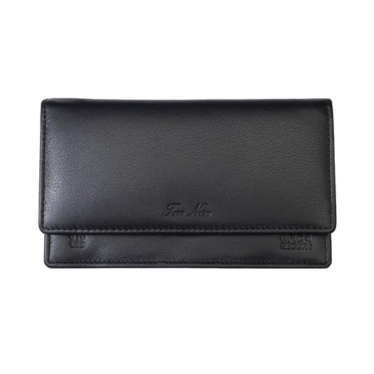 Portofel femei din piele naturala negru Cloudy,protectie Rfid