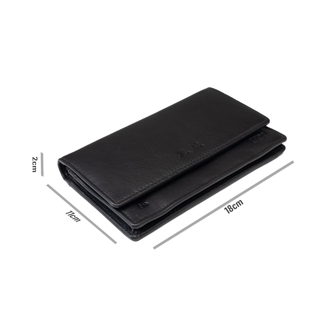Portofel femei din piele naturala negru Cloudy,protectie Rfid