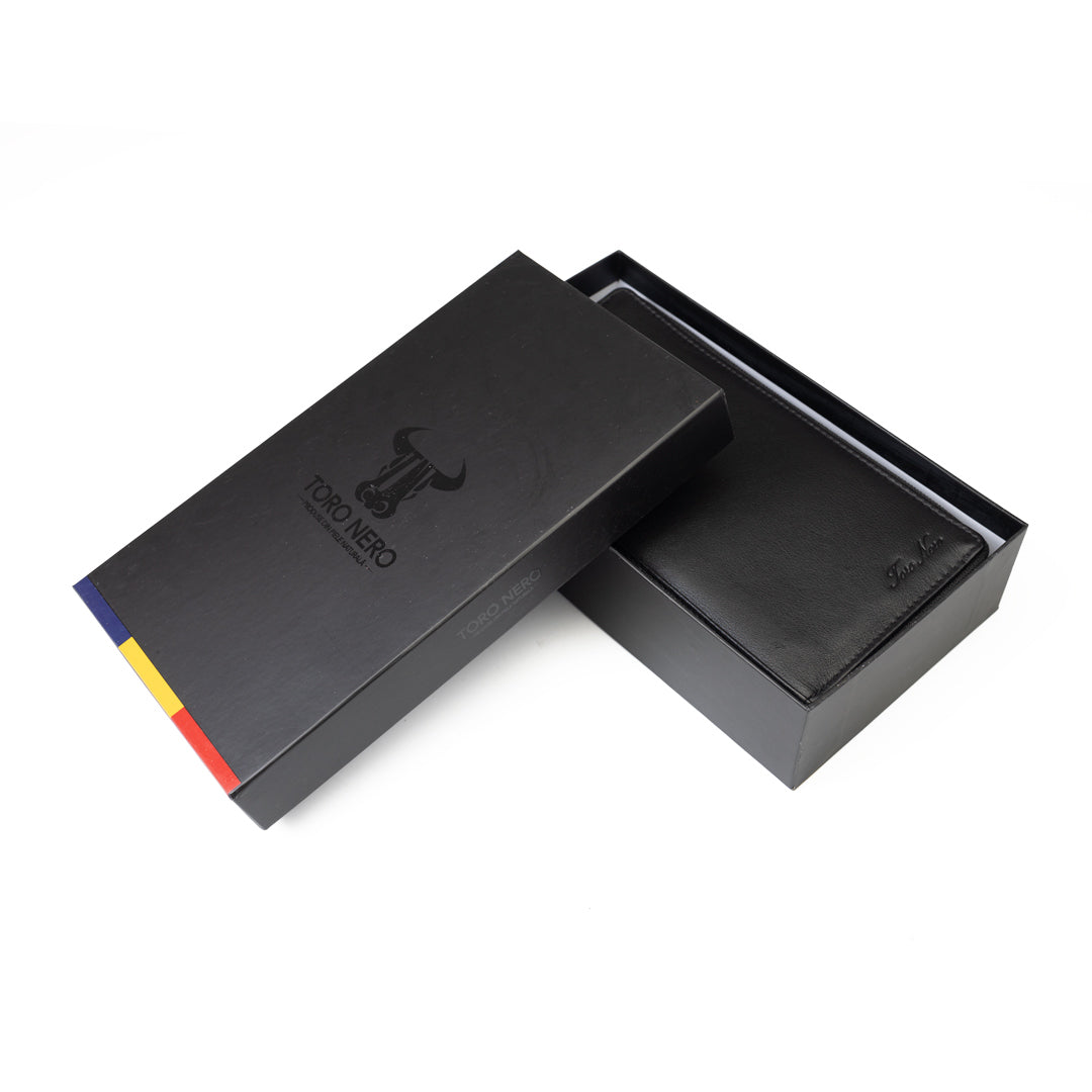 Portofel femei din piele naturala negru Ina,protectie Rfid