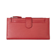 Portefeuille femme en cuir véritable rouge Cory, protection RFID