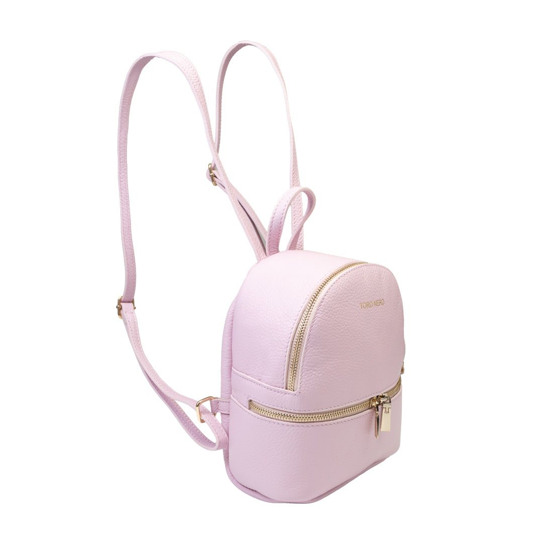 Mochila de piel natural lila para mujer Teen Spirit