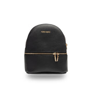 Damenrucksack aus echtem Leder, schwarz, Teen Spirit